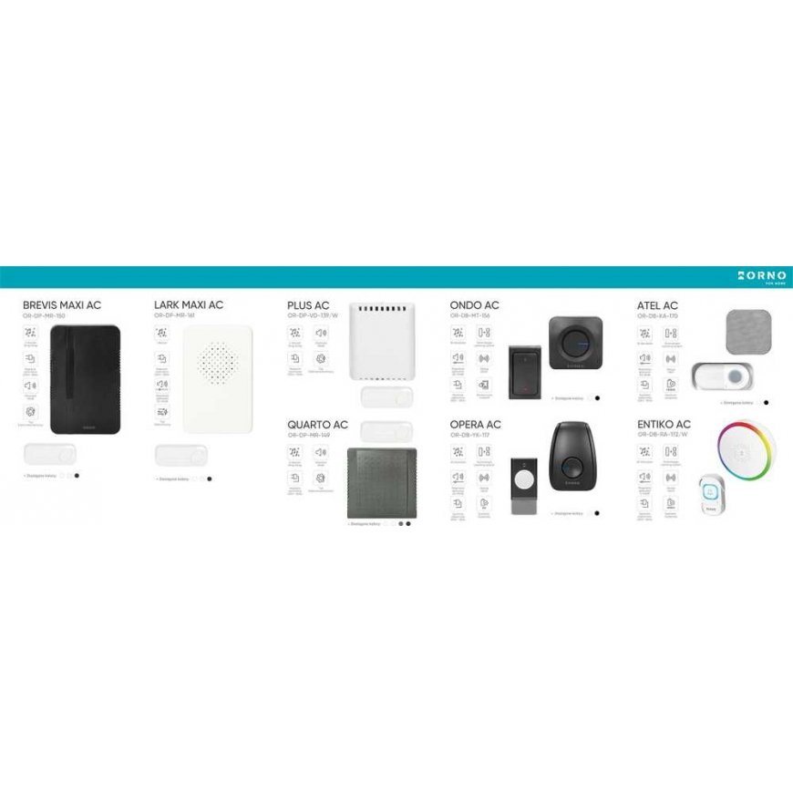Orno Screen strip - wired and wireless doorbells, 115x40cm – 2