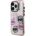 Karl Lagerfeld IML Multi K&CH Heads -kotelo iPhone 15 Pro Maxille, vaaleanpunainen Karl Lagerfeld IML Multi K&CH Heads -kotelo iPhone 15 Pro Maxille, vaaleanpunainen