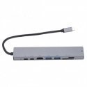 RoGer USB-C Hub 8в1 с USB C x2 / USB 3.0 x2 / RJ45 / HDMI / картридер SD / картридер TF RoGer USB-C Hub 8в1 с USB C x2 / USB 3.0 x2 / RJ45 / HDMI / картридер SD / картридер TF