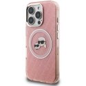 Dėklas Karl Lagerfeld IML K&CH Heads Repeated Logo MagSafe Case for iPhone 16 Pro Rožinė