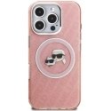 Dėklas Karl Lagerfeld IML K&CH Pead Repeated Logo MagSafe Korpus iPhone 16 Pro Roosa