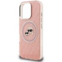 Karl Lagerfeld IML K&CH Heads Toistuva Logo MagSafe -kuori iPhone 16 Pro:lle, Vaaleanpunainen