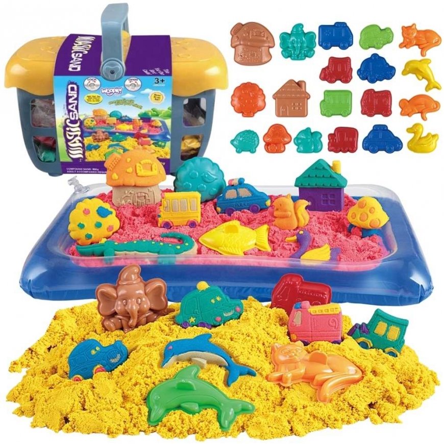 WOOPIE kinetic sand 0.8kg set in a bag with molds + pool