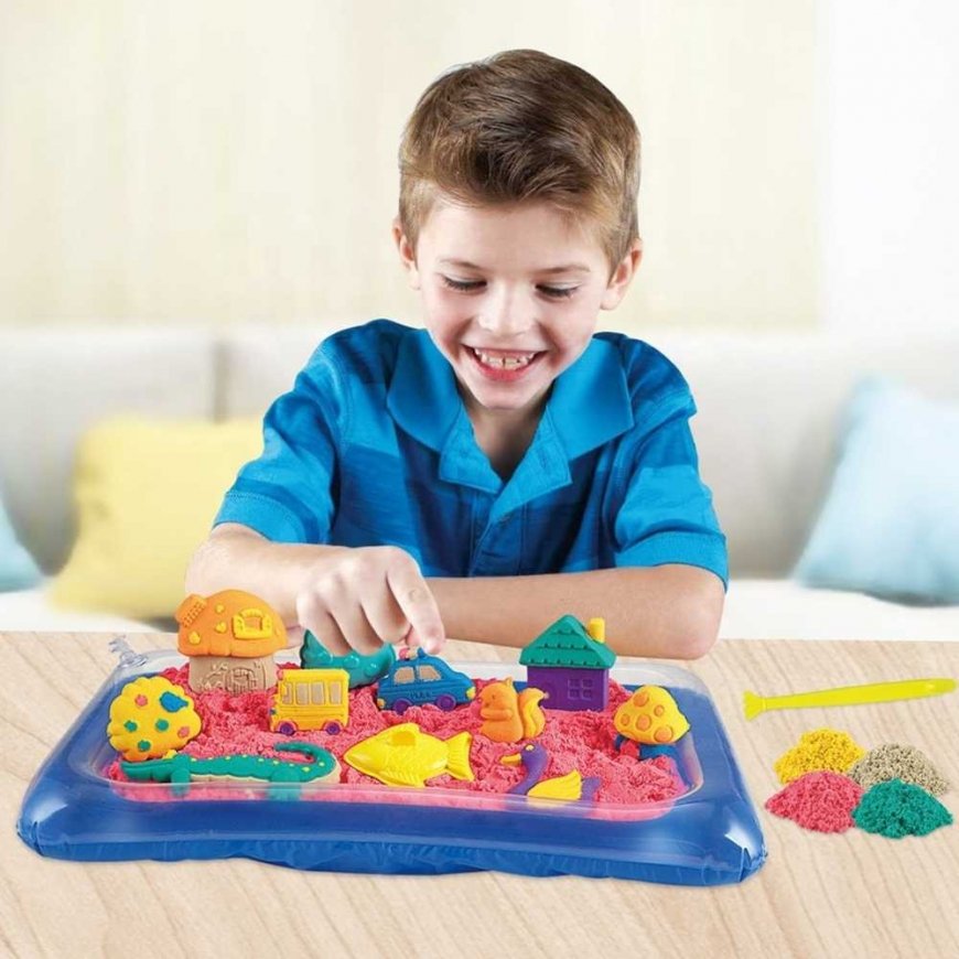 WOOPIE kinētiskā smiltis 0,8kg komplekts somā ar veidnēm + baseins – 2