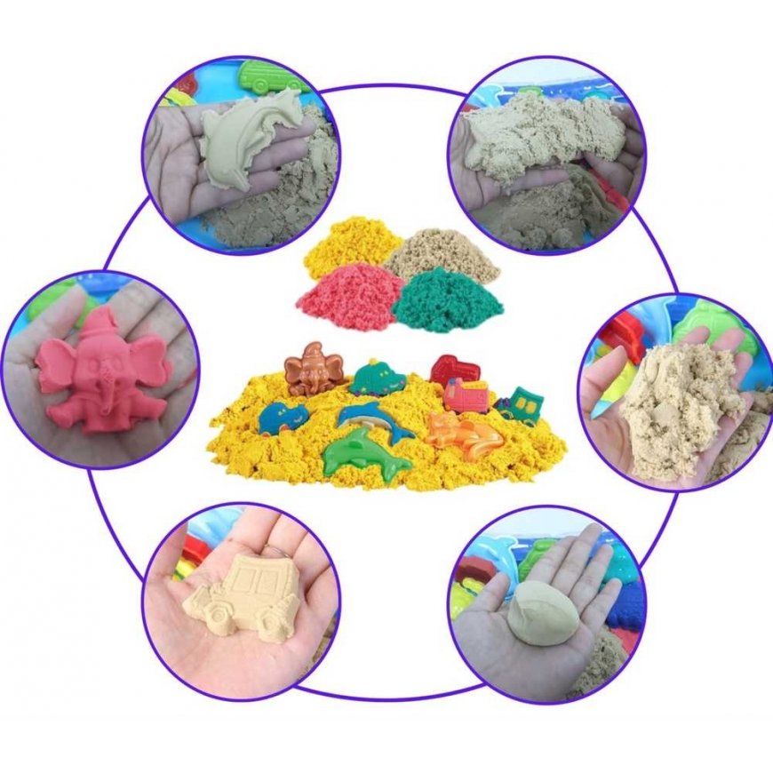 WOOPIE kinetic sand 0.8kg set in a bag with molds + pool – 5