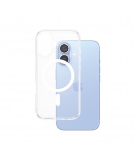 PanzerGlass ® HardCase Transparent w. White MagSafe iPhone 16 matkapuhelimen suojakotelo Suojus Läpinäkyvä