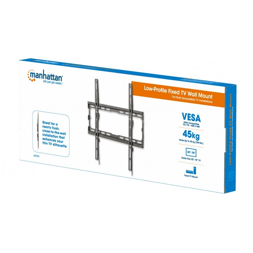 Manhattan 462396 televizoriaus laikiklis 177,8 cm (70") Juoda – 5