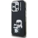Karl Lagerfeld IML Aquarelle Karl and Choupette Case for iPhone 15 Pro Max Black