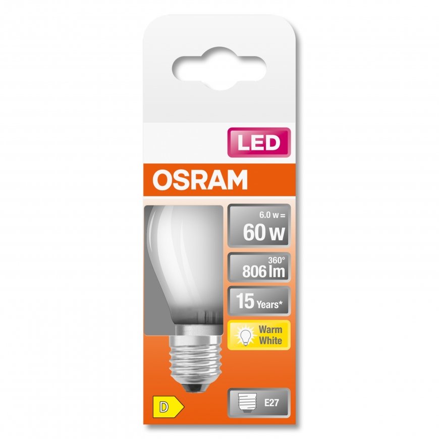 Osram STAR LED spuldze Silti balta 2700 Kelvina grādos 5,5 W E27 D – 4