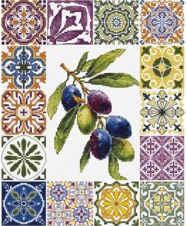 Luca S Kryželiu embroidery kit 'Mediterranean Olive Palette' 20x25 cm SB7050