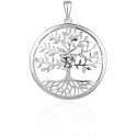 Agato Silver pendant Tree of Life with zircons AGT-H02W