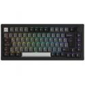 AKKO 5075B Klaviatūra spēlēm, RGB - Lavandas Violeta Pro Slēdži, ISO DE/UK/Nordic, melns un sudrabs