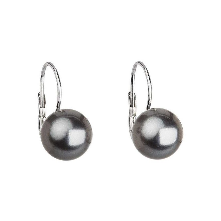 Evolution Group Kauniit roikkuvat korvakorut synteettisillä helmillä 71106.3 harmaa