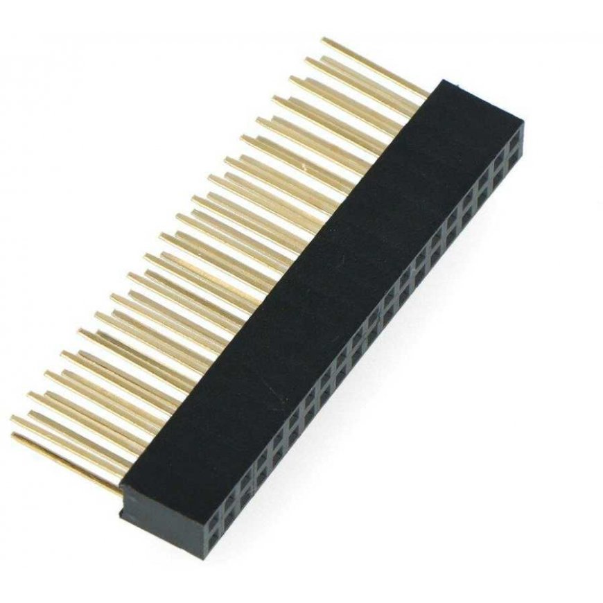 Socket connector strip 2x20 pitch 2.54mm, designed for Raspberry Pi 4B/3B+/3B/3 - long pins 10mm
