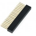 Socket connector strip 2x20 pitch 2.54mm, designed for Raspberry Pi 4B/3B+/3B/3 - long pins 10mm Socket connector strip 2x20 pitch 2.54mm, designed for Raspberry Pi 4B/3B+/3B/3 - long pins 10mm