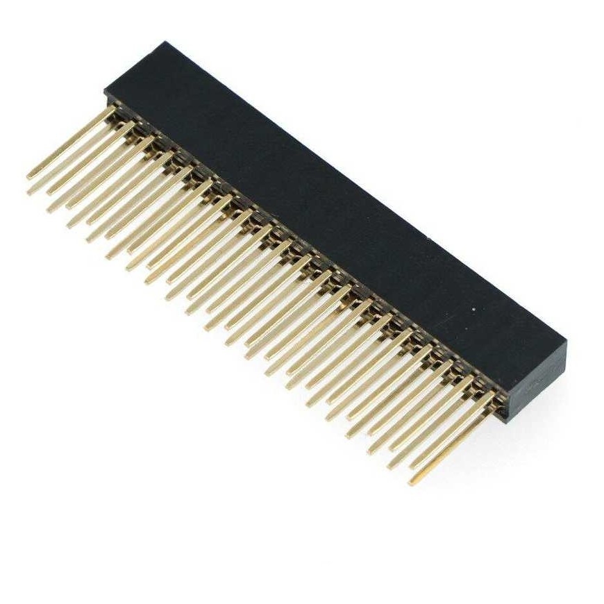 Lizdo jungties juosta 2x20 rastras 2.54mm, paredzēta Raspberry Pi 4B/3B+/3B/3 - gari kātiņi 10mm – 3