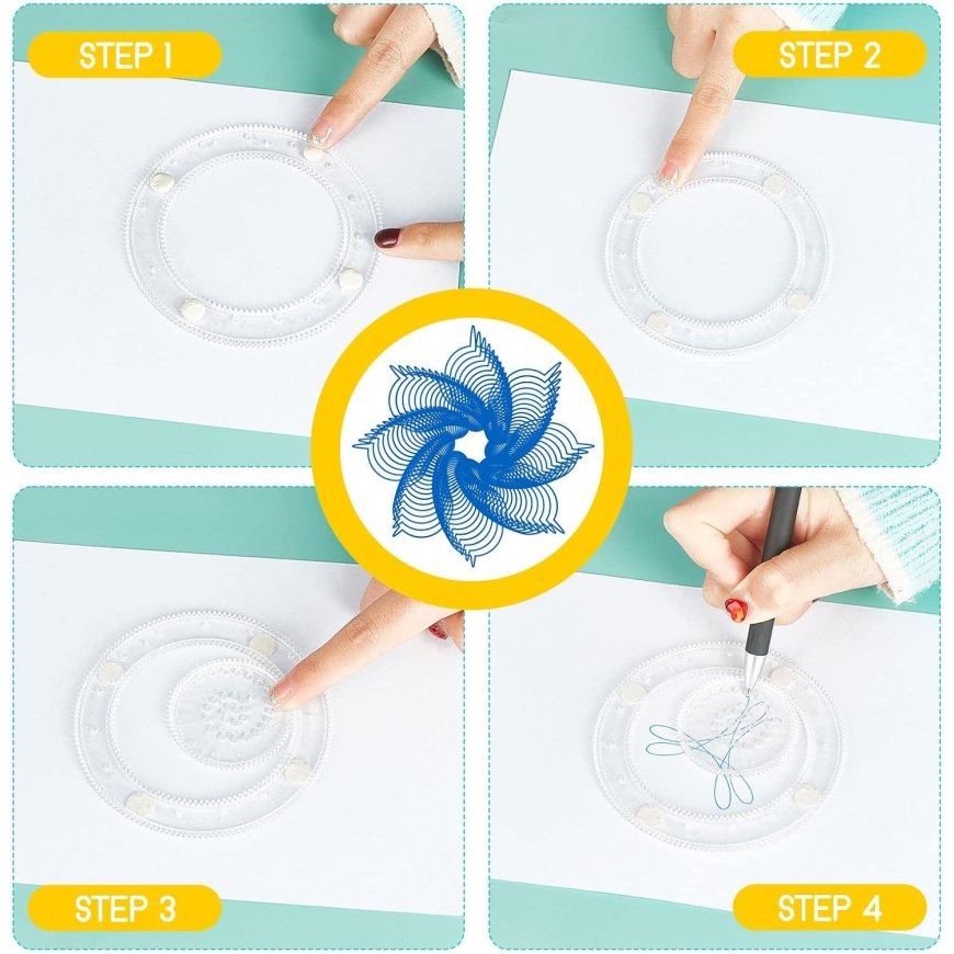 Vigo 28pcs Spiral Drawing Ruler Set Includes Gears Pens A4 Paper – 3