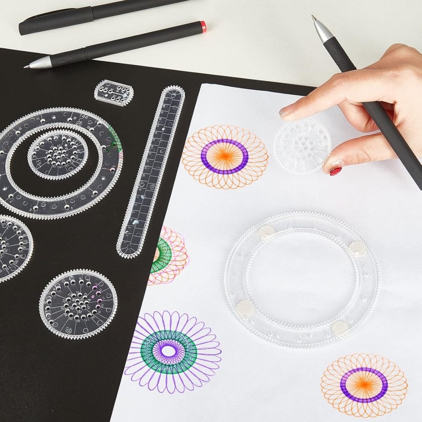 Vigo 28pcs Spiral Drawing Ruler Set Includes Gears Pens A4 Paper – 4