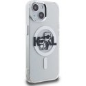 Dėklas Karl Lagerfeld IML Blizgučiai Karl ir Choupette Eskizas MagSafe dėklas iPhone 15 Skaidrus