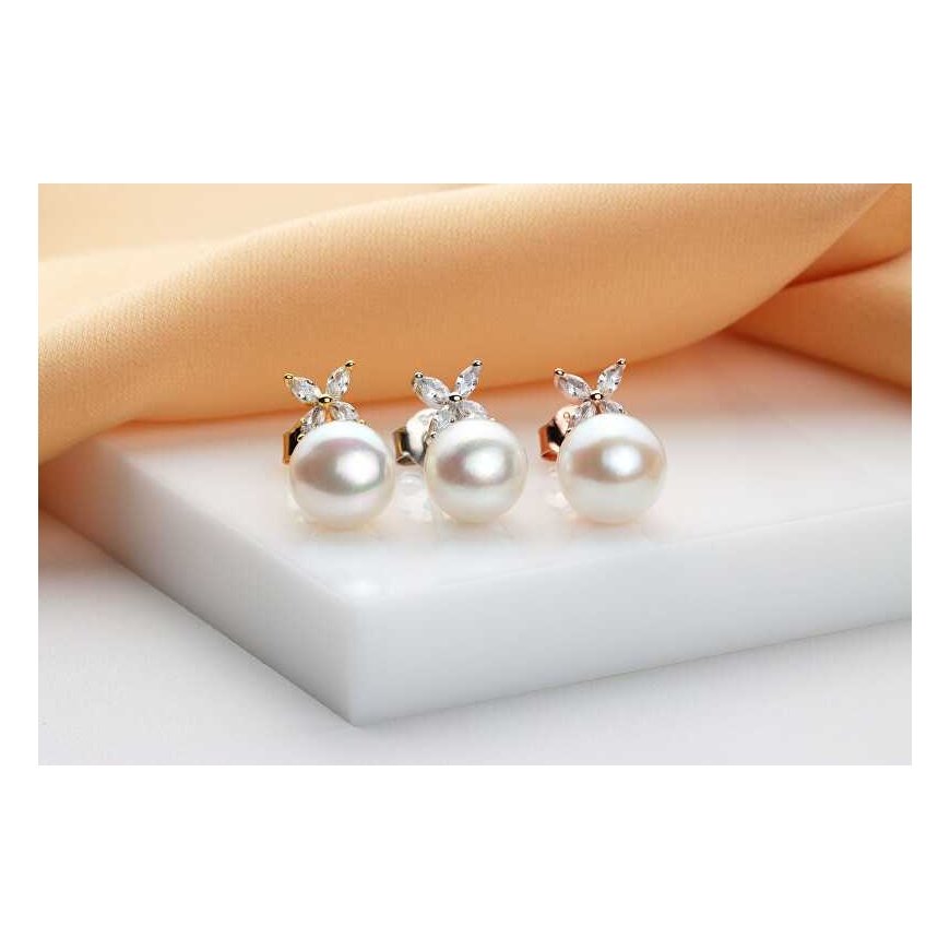 Brilio Silver Brilio Sidabrinis Decent silver earrings with pearls and zircons EA971W – 3