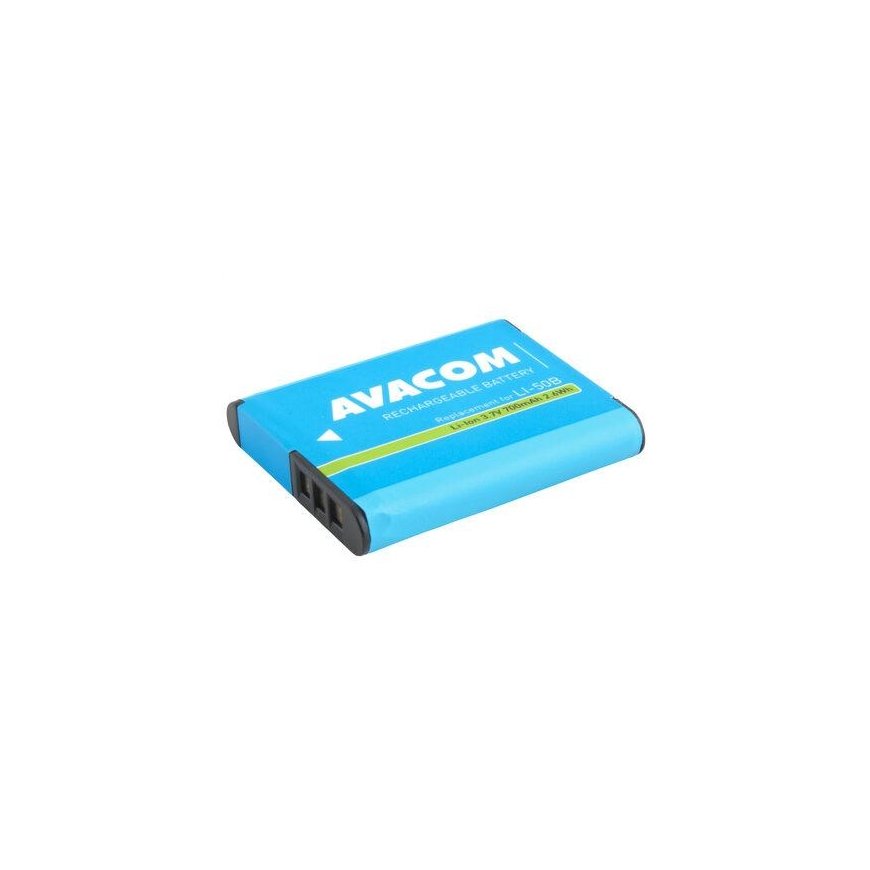 „Avacom“ baterija, skirta „Olympus Li-50B“, ličio jonų, 3,7 V, 700 mAh, 2,6 Wh, DIOL-LI50-533