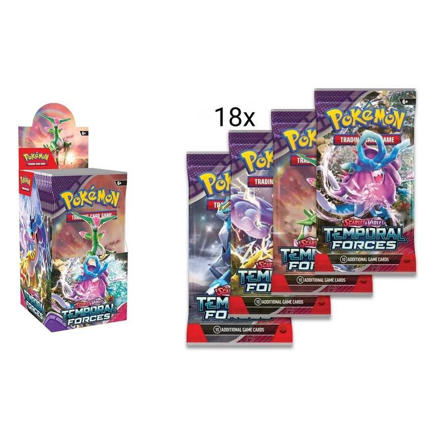 Покемон Pokemon TCG - Scarlet & Violet 5 Временные Силы Полуразмерный Бустер Экранас (18 упаковок) – 3
