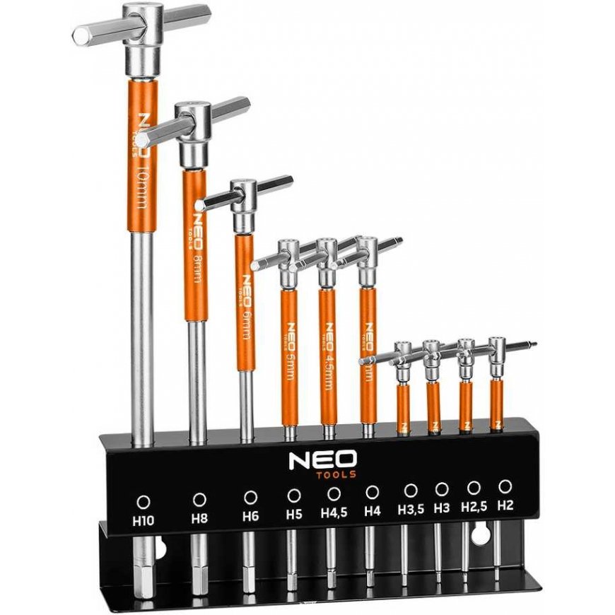 Neo Tools „Allen“ avaimet „Tommy“ nauhalla. Setti 10 kpl 2 - 10 mm paksuudelle