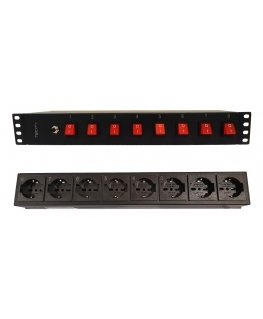Techly I-CASE STRIP-815I toitejaotuskomponent (PDU) 8 vahelduvvoolu kontakt 1.5U Must
