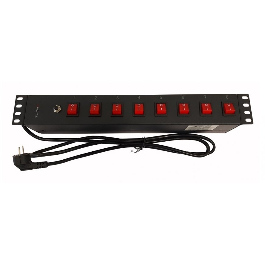 Techly I-CASE STRIP-815I блок распределения питания 8 розетка(и) 1.5U Черный – 3
