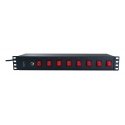 Techly 8 ways 19" Rack Power Strip with 8 ON/OFF Switches 1.5U Techly 8 ways 19" Rack Power Strip with 8 ON/OFF Switches 1.5U