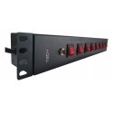 Techly I-CASE STRIP-815I tehonjakeluyksikkö 8 AC-pistorasia(a) 1.5U musta Techly I-CASE STRIP-815I tehonjakeluyksikkö 8 AC-pistorasia(a) 1.5U musta