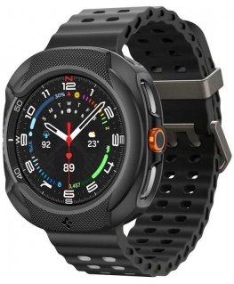 Spigen Liquid Air -kotelo, mattamusta - Galaxy Watch 8 Classic (46mm)