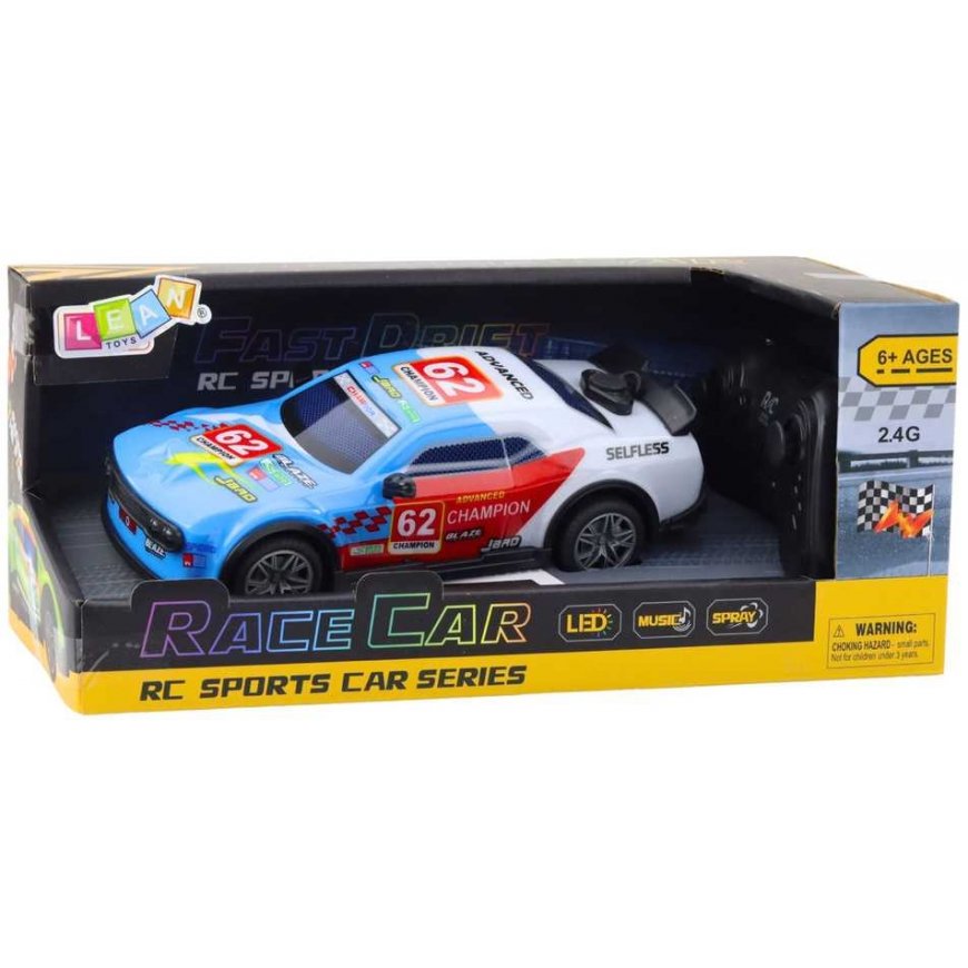 Lean Toys Remote Control Car with LED Lights and Fog Effect 1:22 – 5
