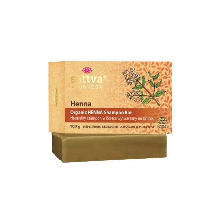 Solid shampoo Henna, organic, Sattva Ayurveda, 100g