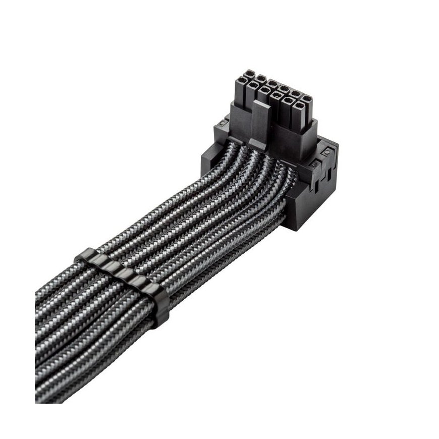 CableMod C-Series Pro -liitäntäkaapeli - Variantti B, 90°, 16-nasta 4x 8-nasta PCIe, hiili