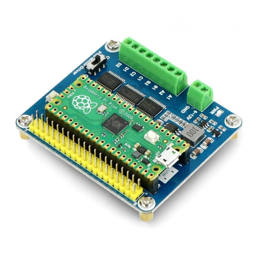 DC-moottorin ohjausmoduuli - nelikanavainen - laajennus Raspberry Pi Pico - Waveshare 19764 – 2