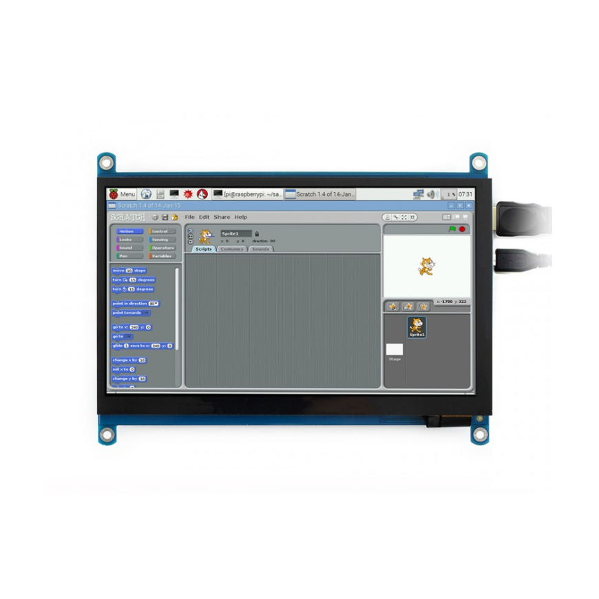 Waveshare Talpinis Touch Sensitive Screens for Raspberry Pi 3B+/3B/2B/Zero Microcomputer - LCD IPS 7 – 5