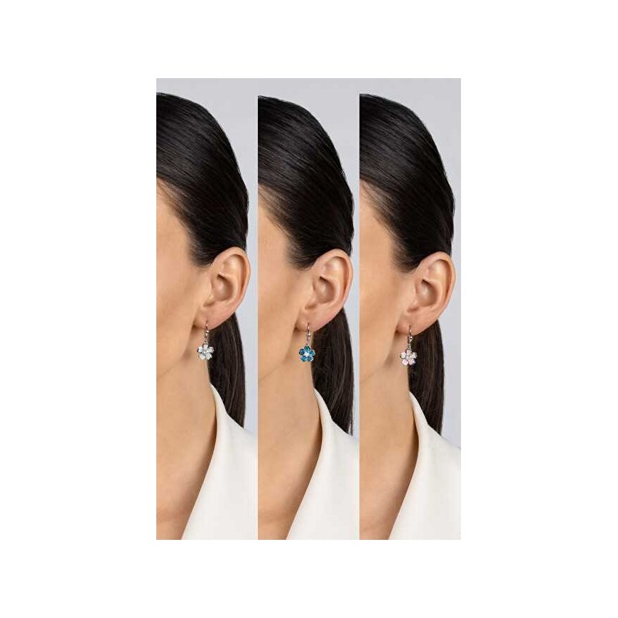 Brilio Silver Silver Hanging Earrings, Flowers with Blue Opals EA1097WB – 4