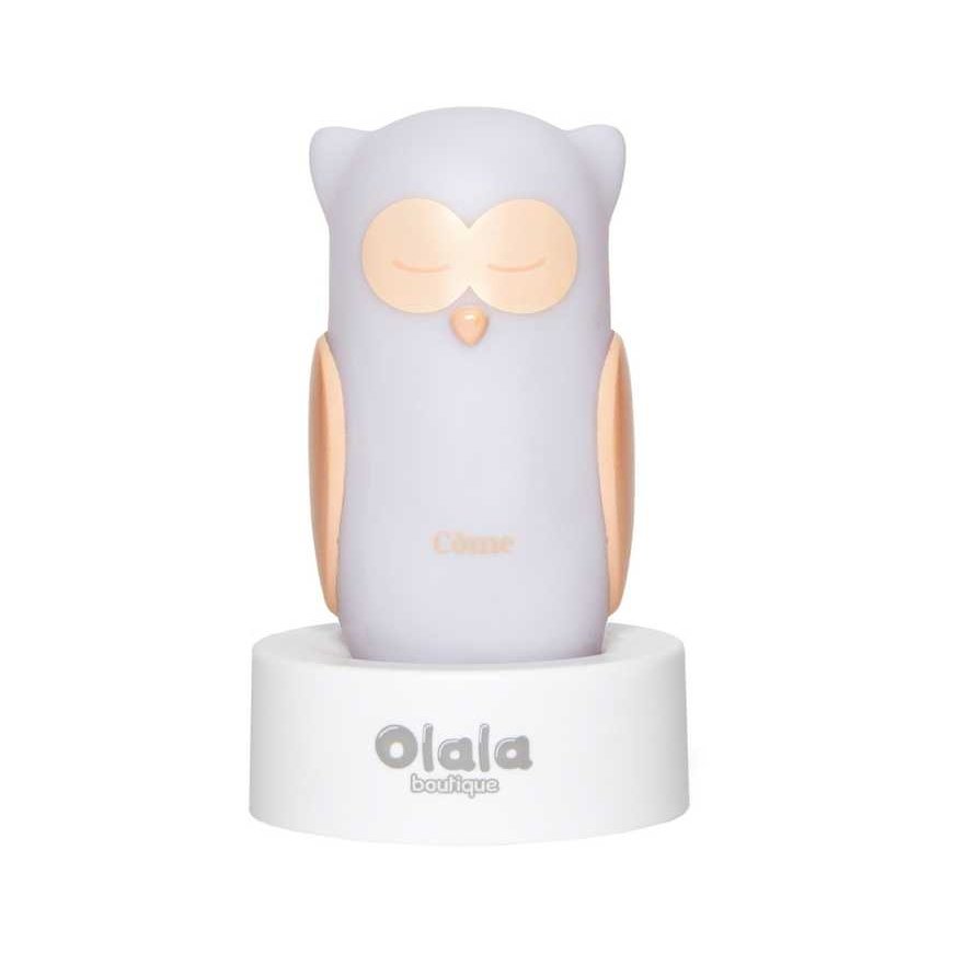Olala Boutique LED-yövalo - OLALA - Pöllö Tule, valkoinen