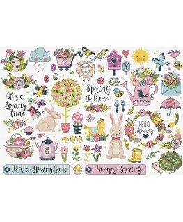 Letistitch Kryželiu siuvinėjimo rinkinys "Spring Sampler" 38x27cm SLETIL9937