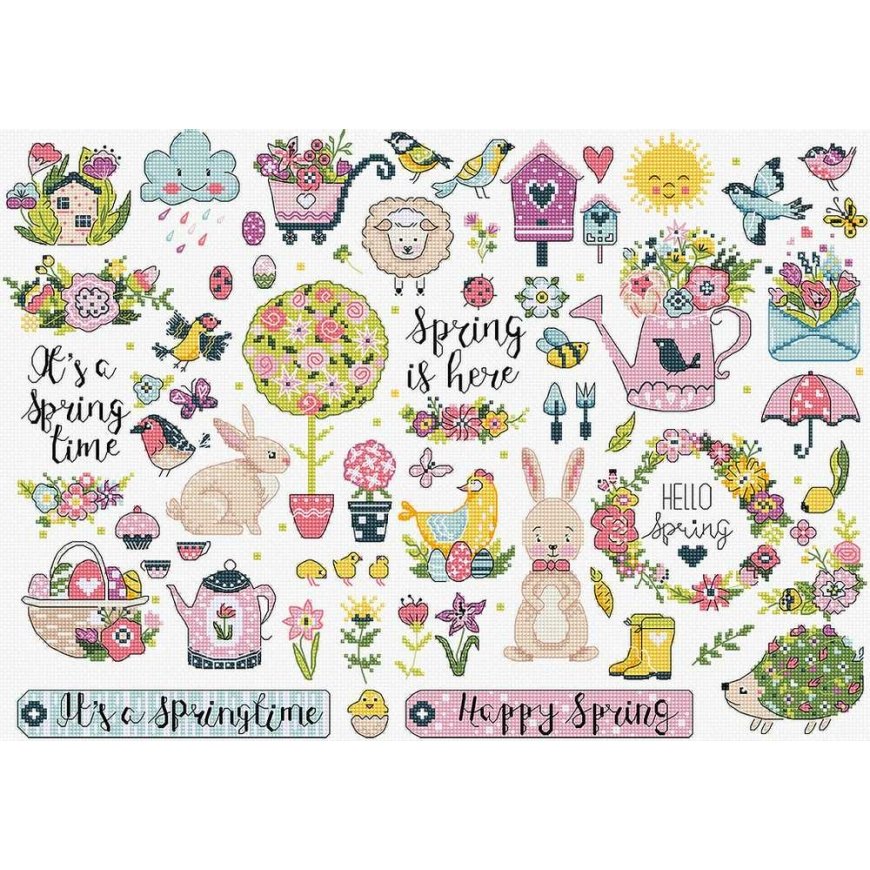 Letistitch Cross Stitch Kit 'Spring Sampler' 38x27cm SLETIL9937