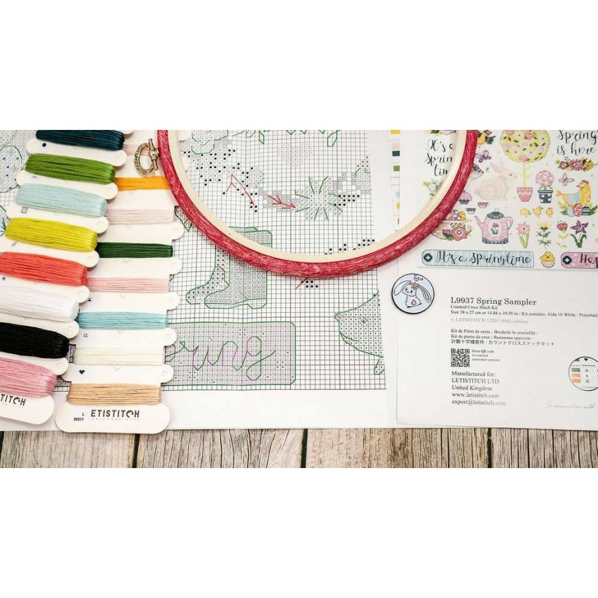Letistitch Kryželiu -kirjontasarja "Spring Sampler" 38x27cm SLETIL9937 – 4