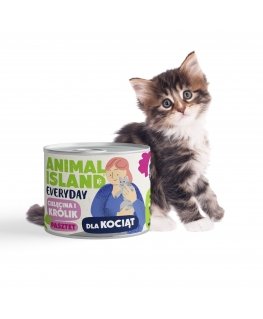 ANIMAL ISLAND Kiekvieną dieną jautiena ir žvėriena kačiukams - drėgnas kačių maistas - 185g