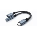 Adapteris 2w1 USB C USB C Jack 3.5mm PD 15W Adapteris 2w1 USB C USB C Jack 3.5mm PD 15W