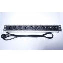 „PremiumCord“ maitinimo juostelė 19 colių stovui 1,5U, 9x230V, 2m laidas
