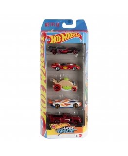 Hot Wheels Let’s Race 5-Pack, Set of 5 1:64 Scale Die-Cast Toy Race Cars from the Netflix Series