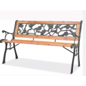 Wooden bench Lean with a metal frame and backrest