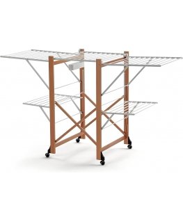 ARREDAMENTI GABBIANO Žāvēšanas statīvs uz riteņiem - 175 x 67 cm, Brūns
