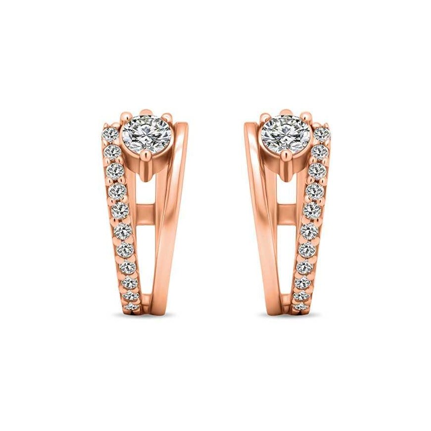 Brilio Silver Round Bronze Earrings with Zirconia EA503R – 4