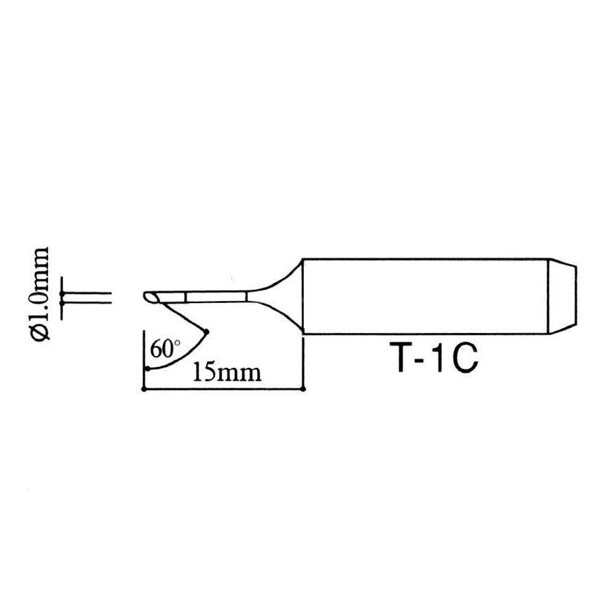 Oem lodēšanas uzgalis - slīps T-1C tips – 2